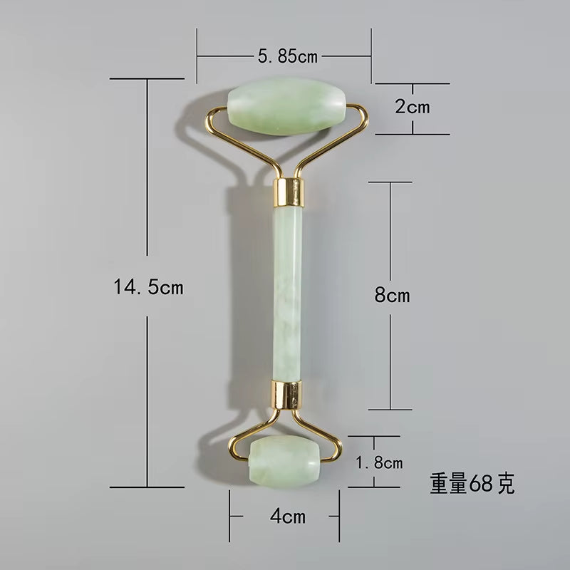 Natural Jade Roller Massager for Face Roller Gua Sha Jade Stone Face Massager Anti-Wrinkle Lift Facial Beauty Skin Care Tool