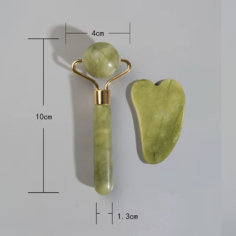 Natural Jade Roller Massager for Face Roller Gua Sha Jade Stone Face Massager Anti-Wrinkle Lift Facial Beauty Skin Care Tool